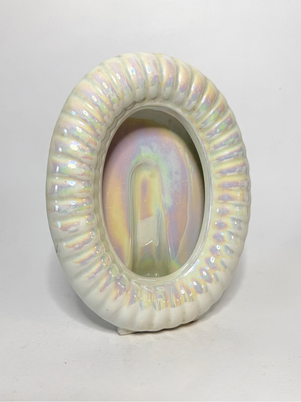 1980s Vintage Italian Iridescent Ceramic Photo Frame